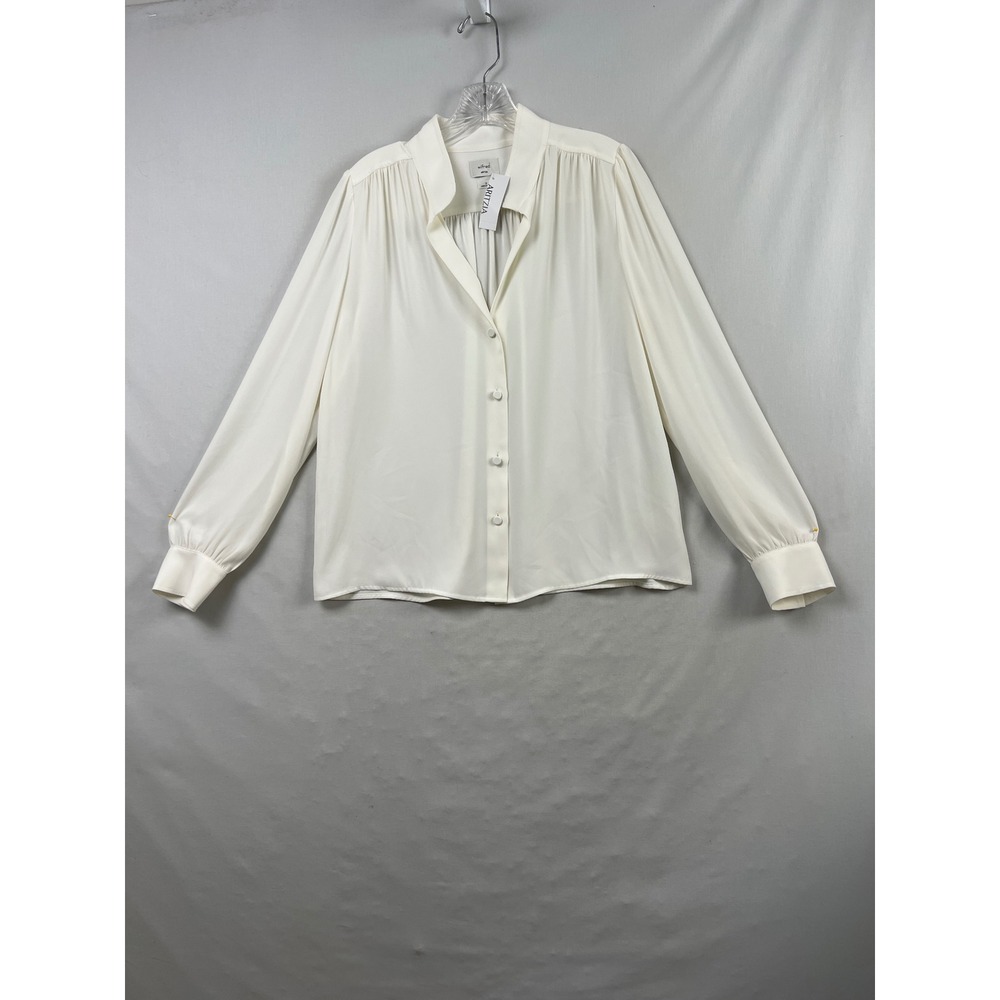 Wilfred Delphine Blouse Women S Light Birch Aritzia Button Front Long Sleeve New